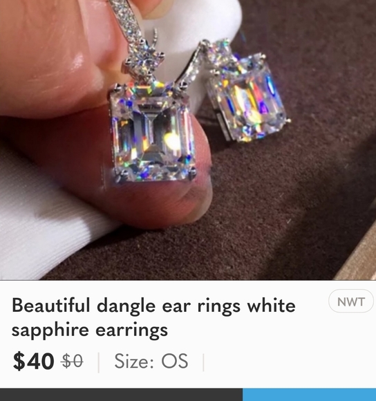 18K Emerald Cut Earrings - Picture 5 of 6